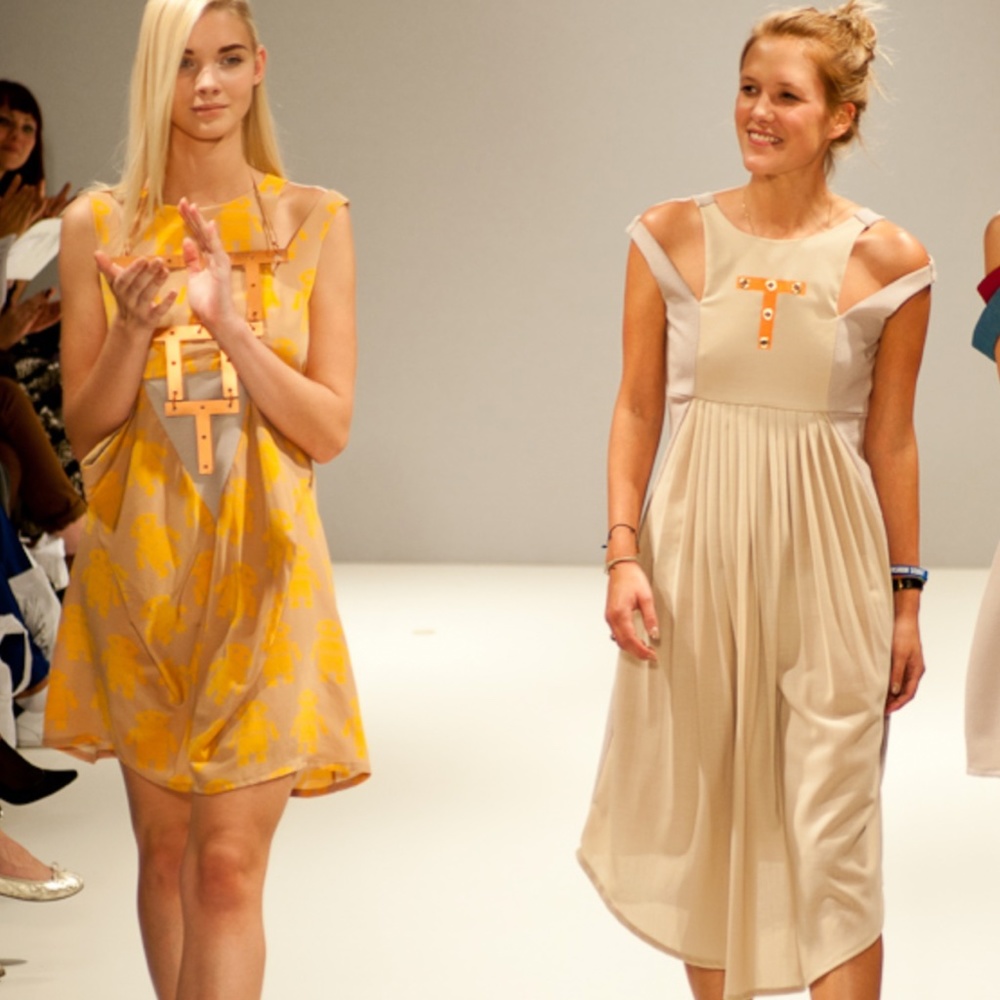 Charlotte by Charlotte Taylor Camel Silk Dress